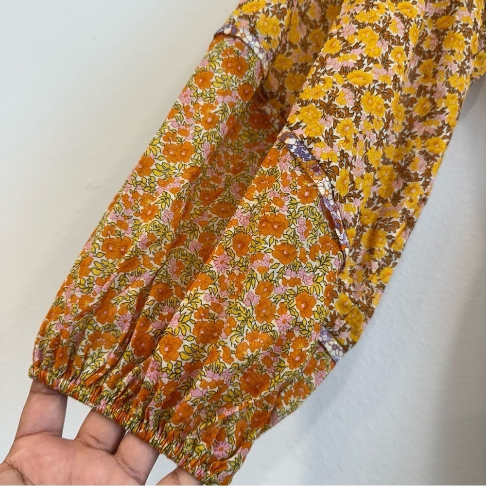 Maje Risso Cutout Floral Dress Long Sleeve Sundress Bishop Sleeves 40EU L US - Picture 7 of 14